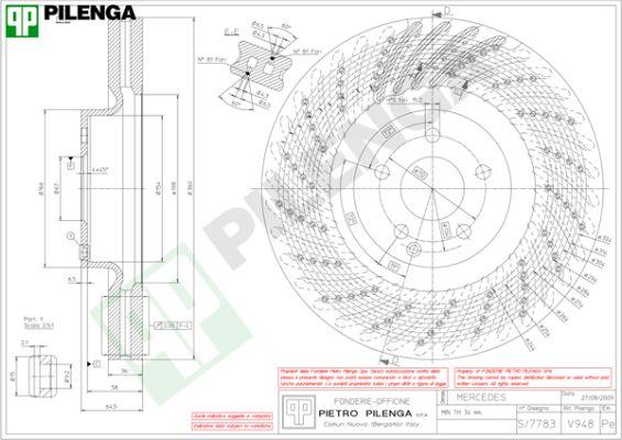 Pilenga V948 - Тормозной диск autosila-amz.com