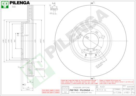 Pilenga V981 - Тормозной диск autosila-amz.com