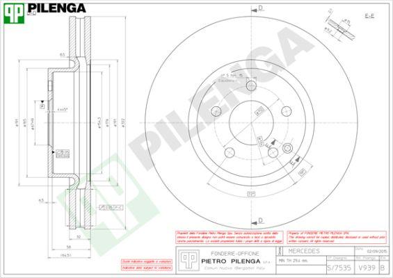 Pilenga V939 - Тормозной диск autosila-amz.com