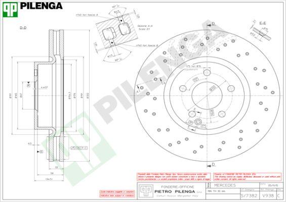 Pilenga V938 - Тормозной диск autosila-amz.com