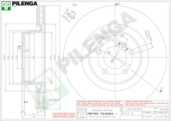 Pilenga V443 - Тормозной диск autosila-amz.com