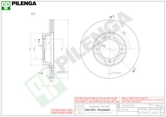 Pilenga V455 - Тормозной диск autosila-amz.com
