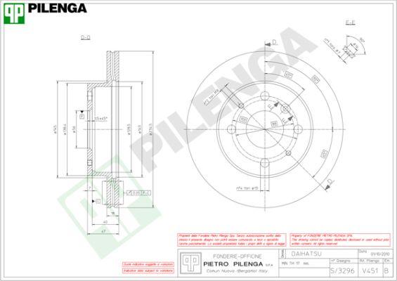 Pilenga V451 - Тормозной диск autosila-amz.com