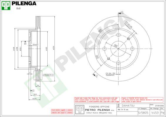Pilenga V453 - Тормозной диск autosila-amz.com