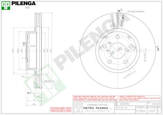 Pilenga V407 - Тормозной диск autosila-amz.com