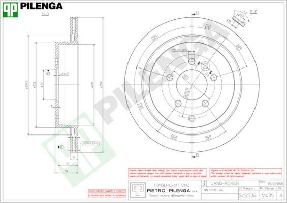 Pilenga V435 - Тормозной диск autosila-amz.com