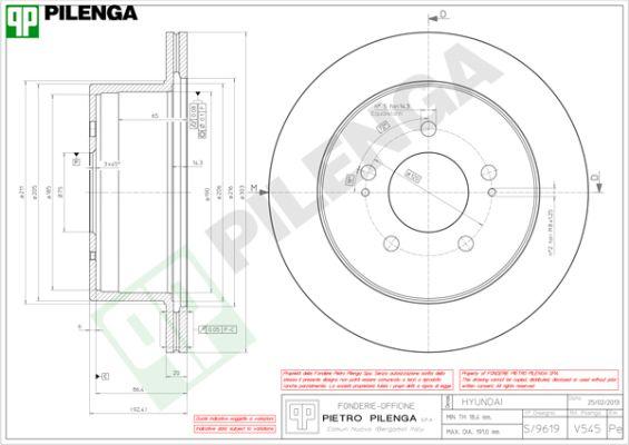 Pilenga V545 - Тормозной диск autosila-amz.com