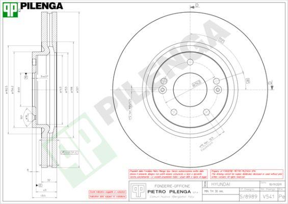 Pilenga V541 - Тормозной диск autosila-amz.com