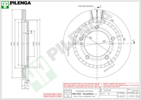 Pilenga V559 - Тормозной диск autosila-amz.com