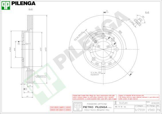 Pilenga V560 - Тормозной диск autosila-amz.com