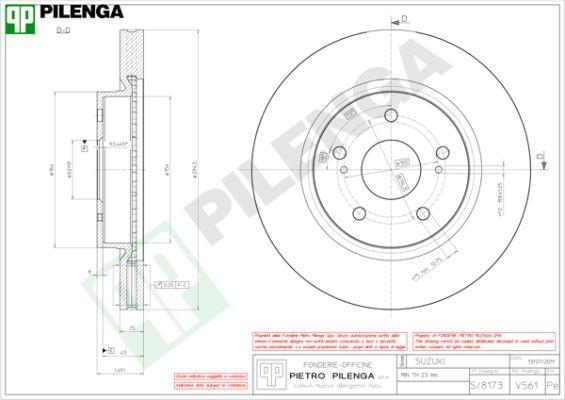 Pilenga V561 - Тормозной диск autosila-amz.com