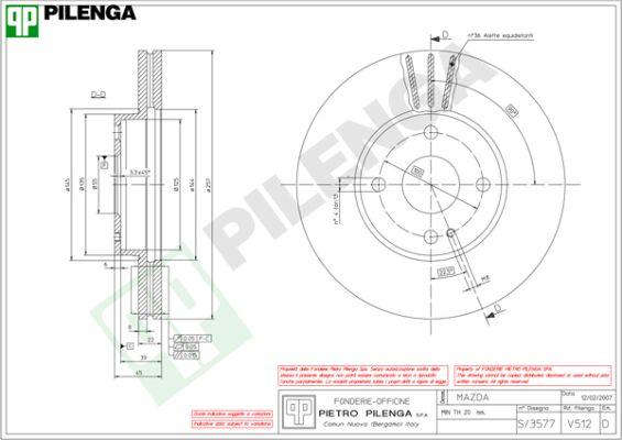 Pilenga V512 - Тормозной диск autosila-amz.com