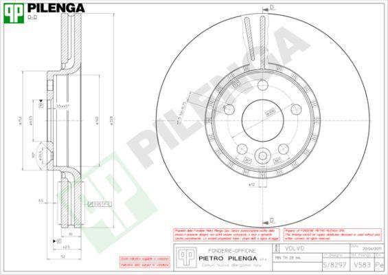 Pilenga V583 - Тормозной диск autosila-amz.com