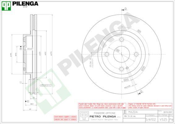Pilenga V525 - Тормозной диск autosila-amz.com