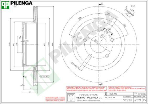 Pilenga V571 - Тормозной диск autosila-amz.com
