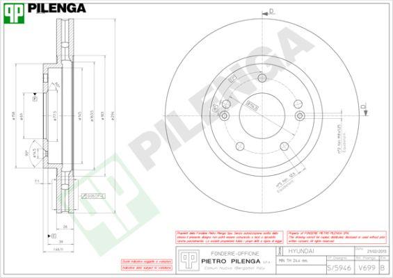 Pilenga V699 - Тормозной диск autosila-amz.com