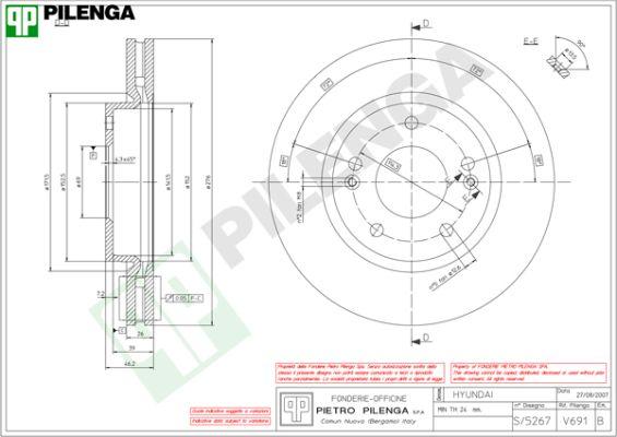 Pilenga V691 - Тормозной диск autosila-amz.com