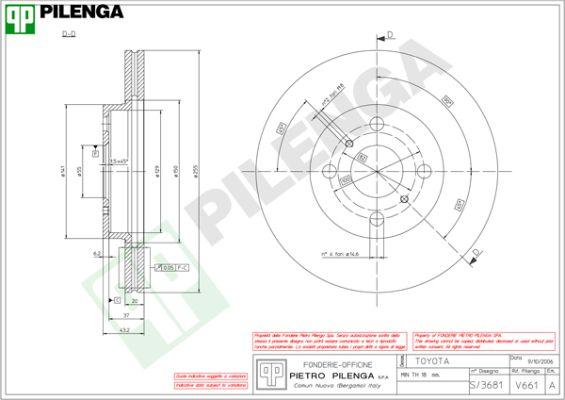 Pilenga V661 - Тормозной диск autosila-amz.com