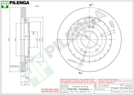 Pilenga V633 - Тормозной диск autosila-amz.com