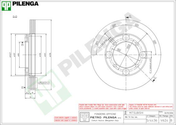 Pilenga V624 - Тормозной диск autosila-amz.com