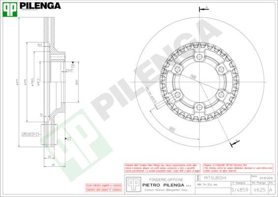 Pilenga V625 - Тормозной диск autosila-amz.com