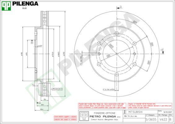 Pilenga V622 - Тормозной диск autosila-amz.com