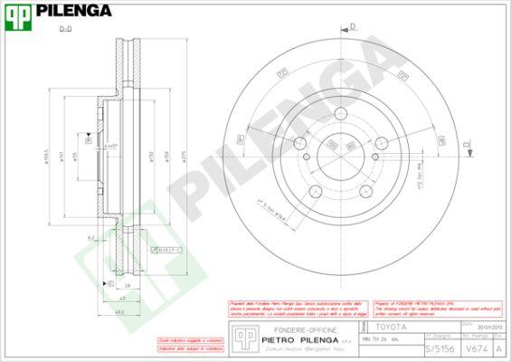 Pilenga V674 - Тормозной диск autosila-amz.com