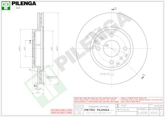 Pilenga V042 - Тормозной диск autosila-amz.com