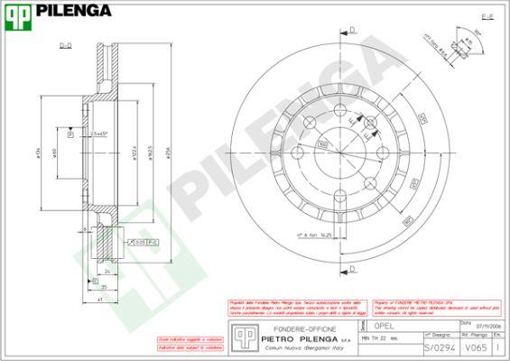 Pilenga V065 - Тормозной диск autosila-amz.com