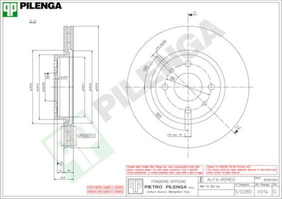 Pilenga V014 - Тормозной диск autosila-amz.com