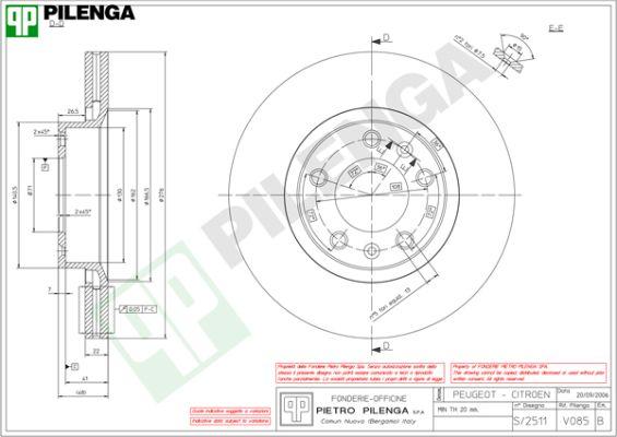 Pilenga V085 - Тормозной диск autosila-amz.com