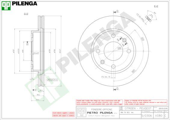 Pilenga V080 - Тормозной диск autosila-amz.com