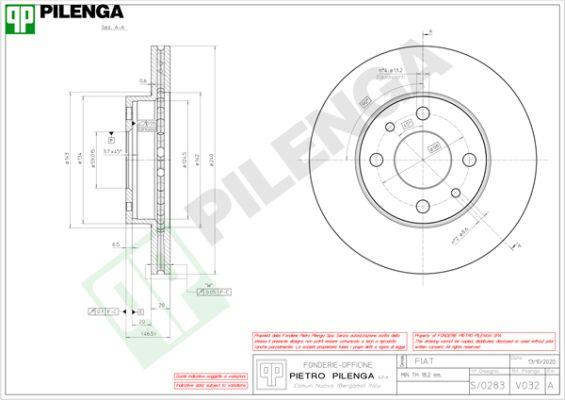 Pilenga V032 - Тормозной диск autosila-amz.com