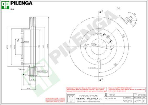 Pilenga V070 - Тормозной диск autosila-amz.com