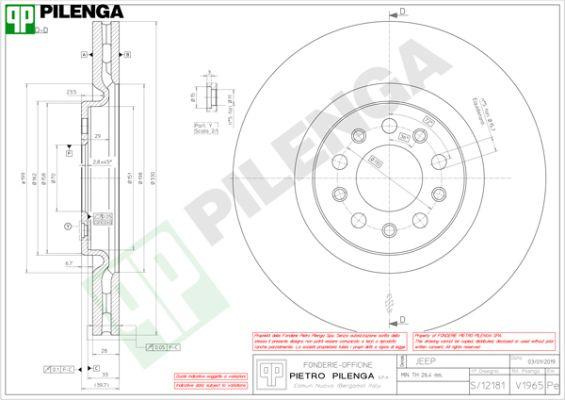 Pilenga V1965 - Тормозной диск autosila-amz.com