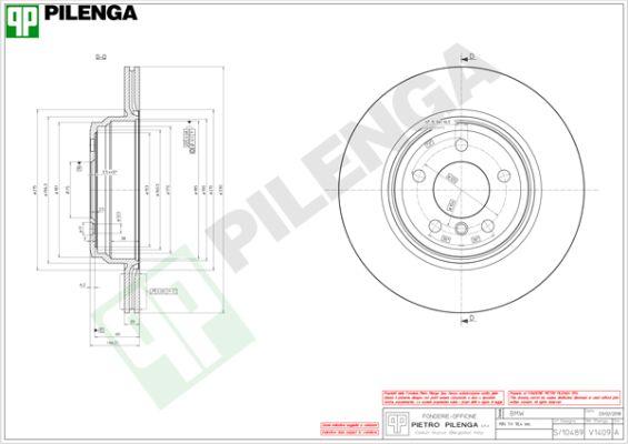 Pilenga V1409 - Тормозной диск autosila-amz.com