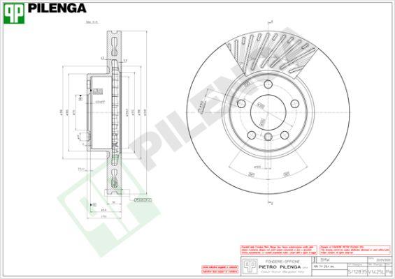 Pilenga V1425L - Тормозной диск autosila-amz.com