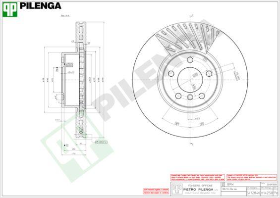 Pilenga V1425R - Тормозной диск autosila-amz.com
