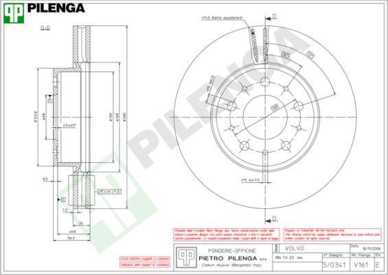 Pilenga V161 - Тормозной диск autosila-amz.com