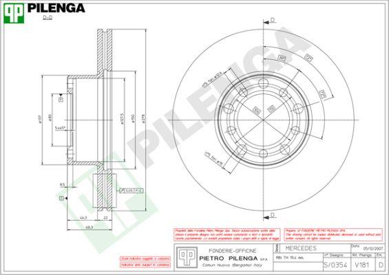Pilenga V181 - Тормозной диск autosila-amz.com
