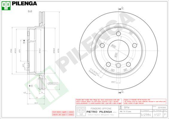 Pilenga V127 - Тормозной диск autosila-amz.com