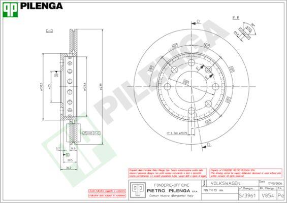 Pilenga V854 - Тормозной диск autosila-amz.com