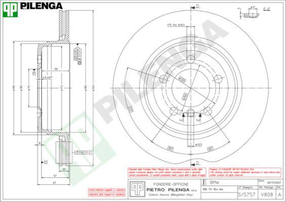 Pilenga V808 - Тормозной диск autosila-amz.com