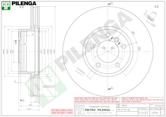 Pilenga V816 - Тормозной диск autosila-amz.com