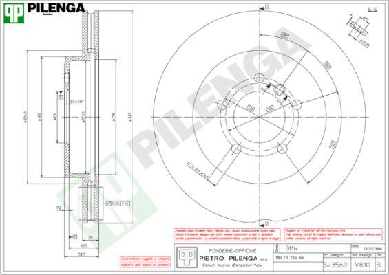 Pilenga V810 - Тормозной диск autosila-amz.com