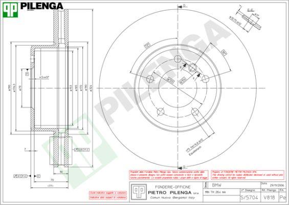 Pilenga V818 - Тормозной диск autosila-amz.com