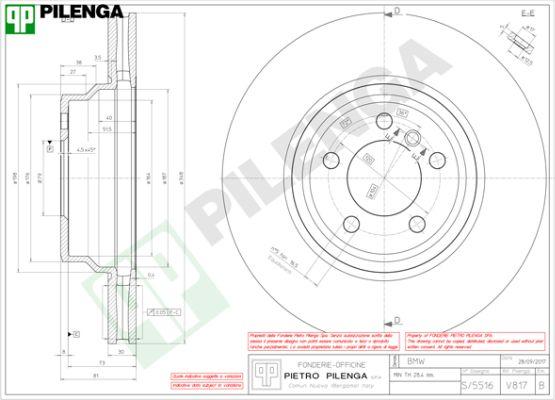 Pilenga V817 - Тормозной диск autosila-amz.com