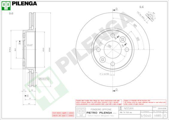 Pilenga V885 - Тормозной диск autosila-amz.com