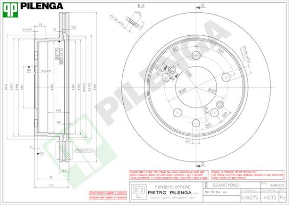 Pilenga V833 - Тормозной диск autosila-amz.com