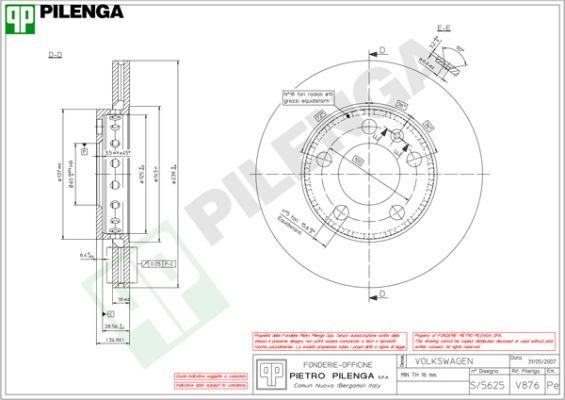 Pilenga V876 - Тормозной диск autosila-amz.com
